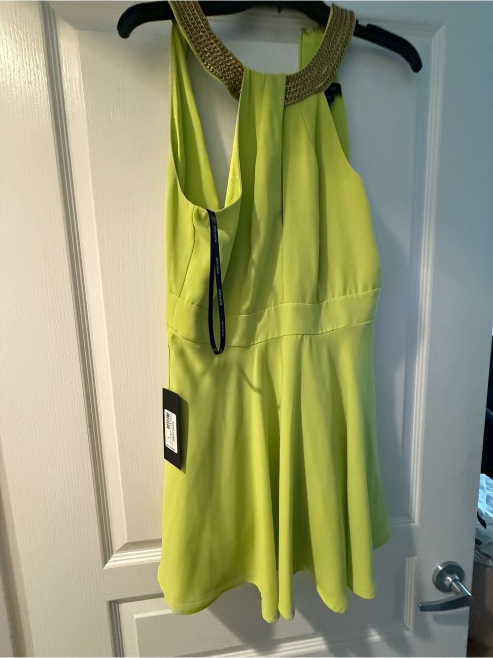 Halter Dress in Lime Green